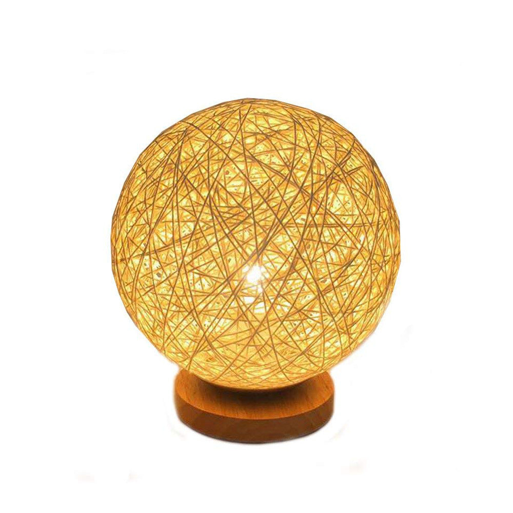 Color Variety Wood Decorative Bedside Moon Lamp USB Charger Wood Table Lamp