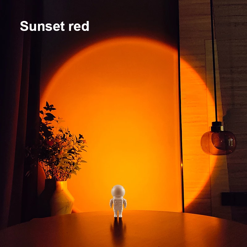 Rechargeable Astronaut LED Sunset Projection Lamp with Base