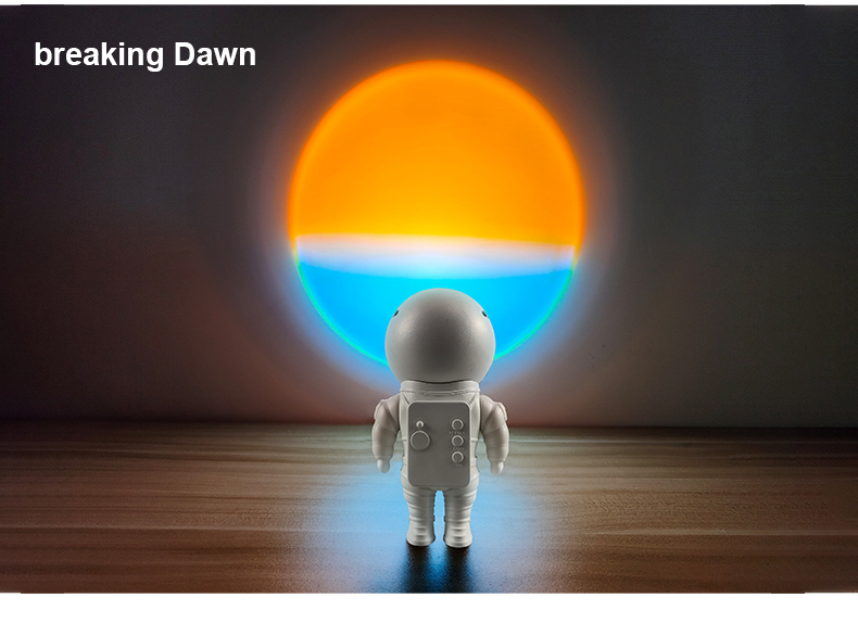 Rechargeable Astronaut LED Sunset Projection Lamp with Base