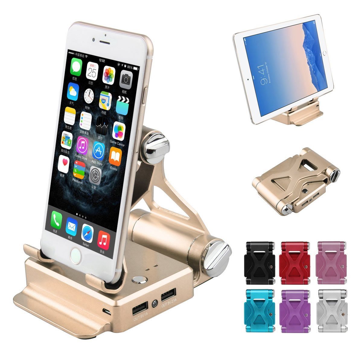 Podium Style Stand With Extended Battery Up To 200% For iPad, iPhone